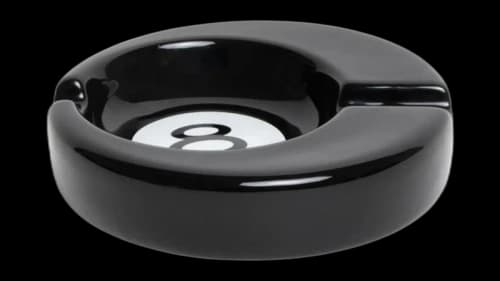 Stussy 8 Ball Disk Ashtray Black