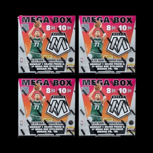 2020-21 Panini Mosaic Basketball Walmart Mega Box (Reactive Blue Prizms) 4x Lot