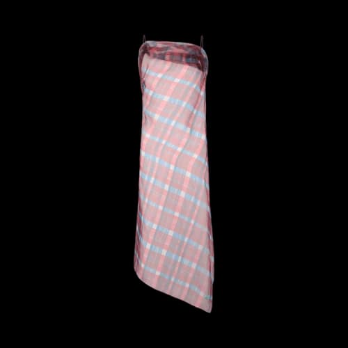 Ferragamo Plaid Asymmetrical Dress 'Pink'