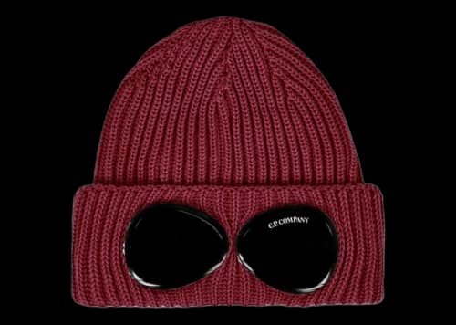 C.P. Company Cotton Goggle Beanie Port Royal-Red