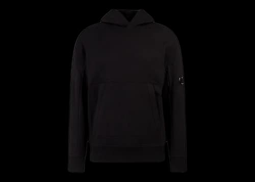 C.P. Company Diagnol Raised Fleece Hoodie Black