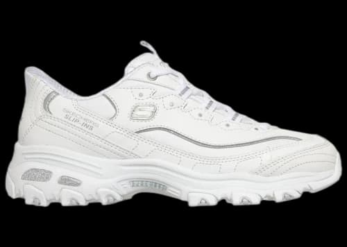 Skechers Slip-ins D'Lites Winning Choice White Silver (Women's)