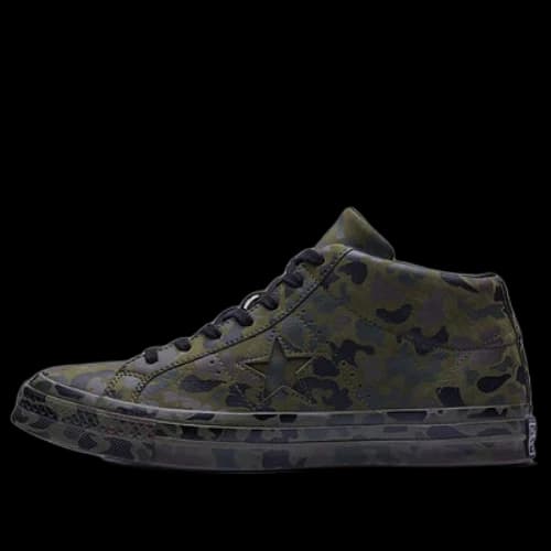 Converse One Star Retro Mid Tops Skateboarding Shoes Unisex Camouflage Green