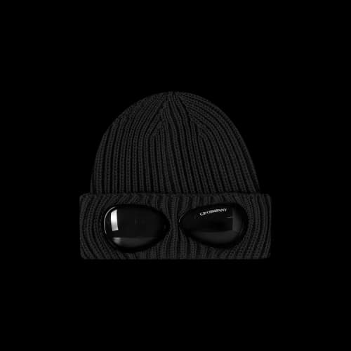 C.P. Company Extrafine Merino Wool Goggle Beanie 'Black'