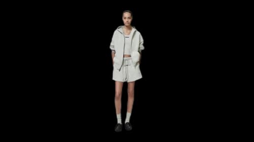 Fear of God Essentials Womens Classic Fleece Sweatshort Heather Stone