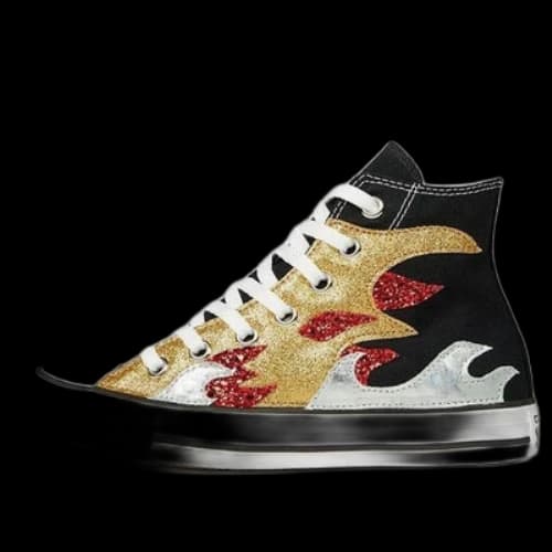 Converse Chuck Taylor All Star Glitter Flame Black White