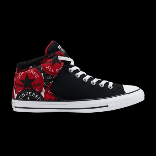 Converse Chuck Taylor All Star Street Mid 'Black Red Patch Pattern'