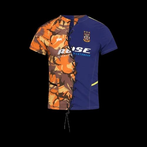 Martine Rose Lace Up Football Top 'Orange Camo/Navy'