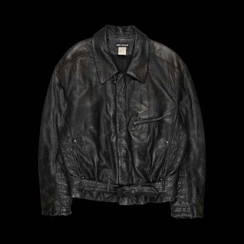Vintage Issey Miyake Deer Leather Biker Jacket 'Black'
