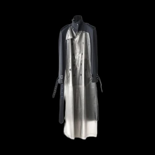Comme des Garçons Homme Plus Mixed Material Trench Coat 'Black/Multicolor'