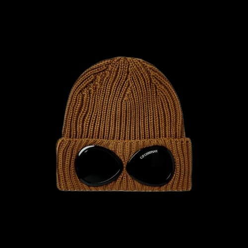 C.P. Company Extra Fine Merino Wool Goggle Beanie 'Toffee'