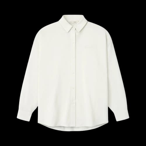 Fear of God Essentials Womens Cotton Oxford Signature Button Up Shirt 'Ivory'