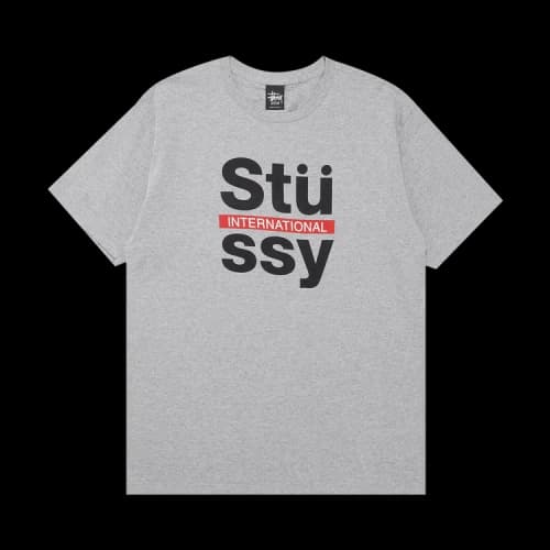 Stussy International Block Tee 'Grey Heather'