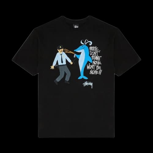 Stussy Dolphin Static Tee 'Black'