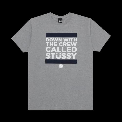 Stussy Down With The Crew Tee 'Grey Heather'