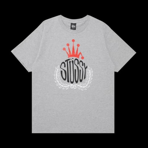 Stussy Crown Wreath Tee 'Grey Heather'