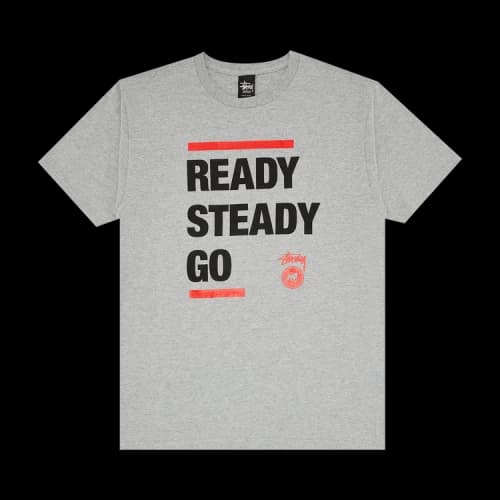 Stussy Ready Steady Go Tee 'Grey Heather'
