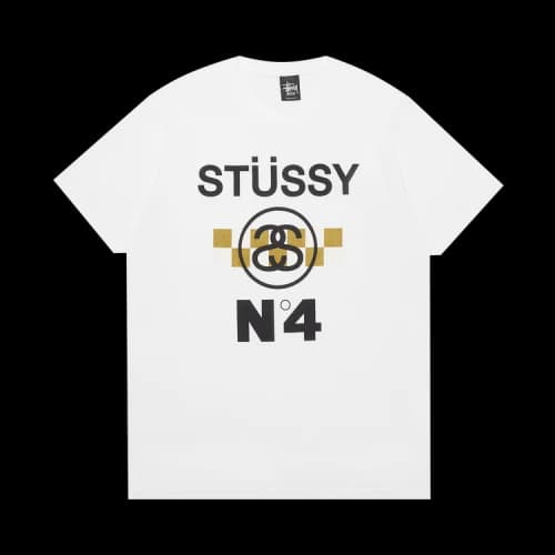 Stussy No.4 Check Tee 'White'
