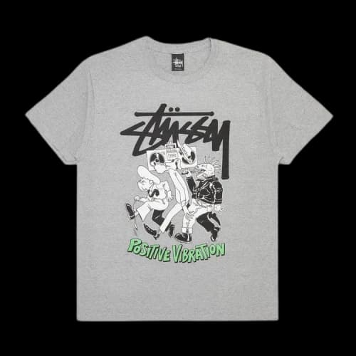 Stussy Positive Vibration Tee 'Grey Heather'