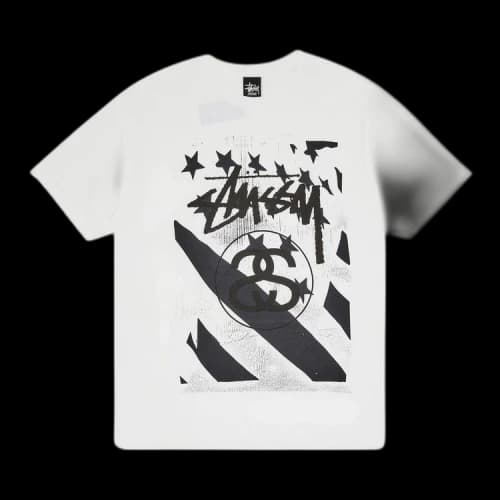 Stussy Flag Tee 'White/Black'