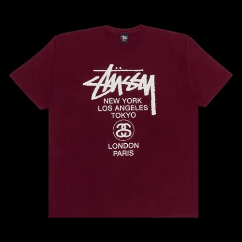 Stussy World Tour Tee 'Wine'
