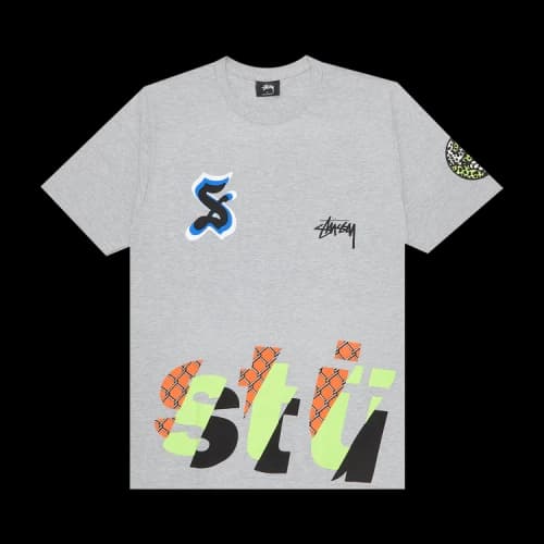 Stussy Back To Back Tee 'Grey Heather'