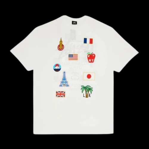 Stussy World Tour Flags Tee 'White'