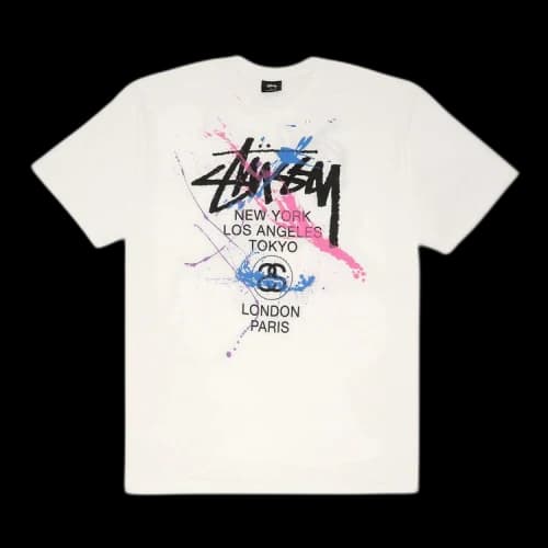 Stussy World Tour Paint Tee 'White'