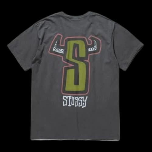 Stussy Unisex Horns Pigment Dyed Tee Black