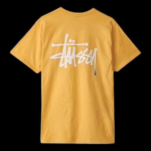 Stussy Basic Tee Printing Logo Short Sleeve Orange Yellow