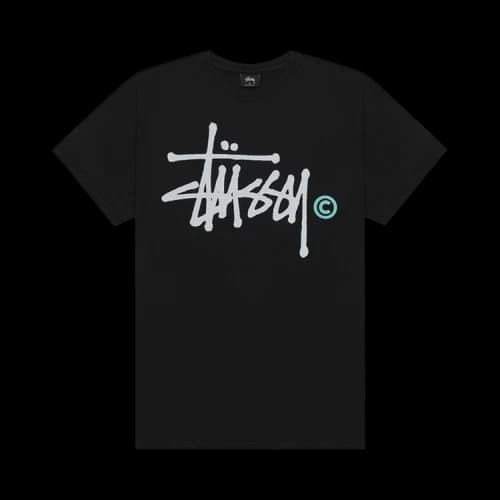 Stussy Basic Logo Pigment Dyed Tee 'Black'