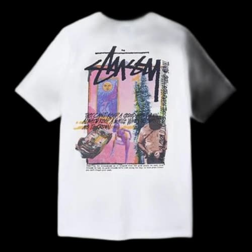 Stussy Daydream Tee Printing Poster Short Sleeve Unisex White