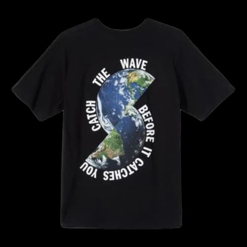 Stussy Alphabet Earth Pattern Short Sleeve Unisex Black