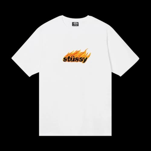 Stussy Flames Tee 'White'