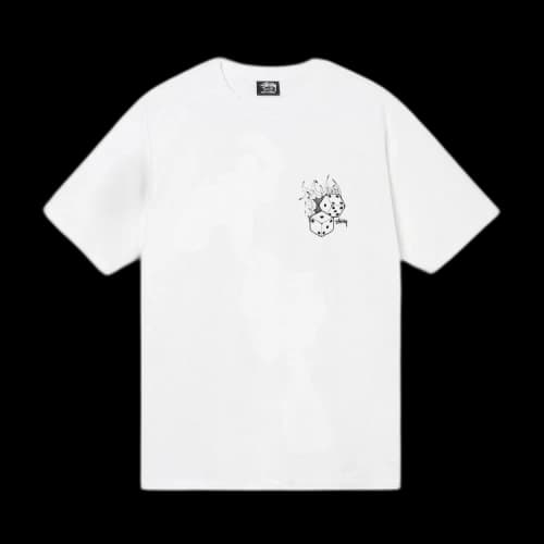 Stussy Fire Dice L/S Tee White