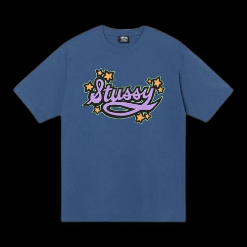 Stussy Star Script Tee 'Midnight'