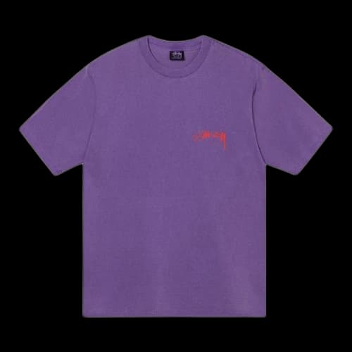 Stussy Arachnid Pigment Dyed Tee 'Purple'