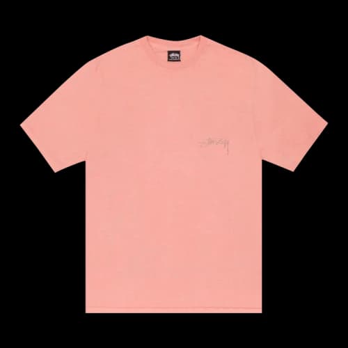 Stussy Smooth Reverse Tee Pigment Dyed 'Coral'