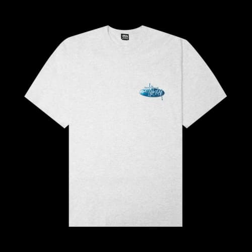 Stussy Wave Oval Tee 'Ash Heather'