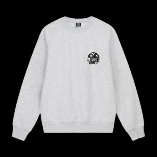 Stussy 8 Ball Corp. Crew 'Ash Heather'