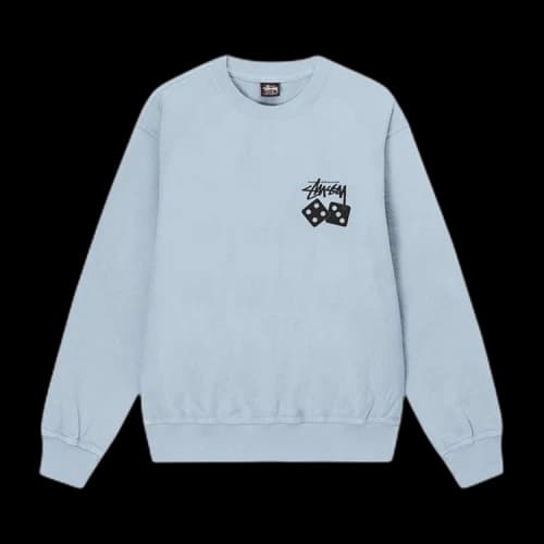 Stussy Dice Pigment Dyed Crew 'Sky Blue'