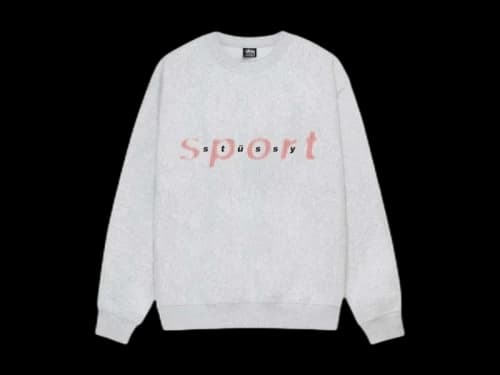 Stussy Dot Sport Crew Sweatshirt Ash Heather
