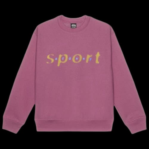 Stussy Dot Sport Crew Sweatshirt Berry
