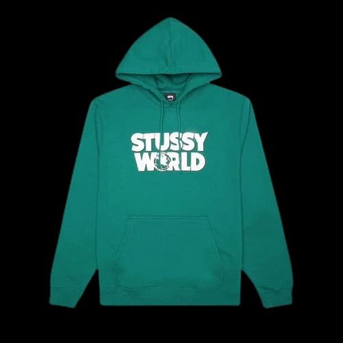Stussy World Hoodie 'Dark Green'