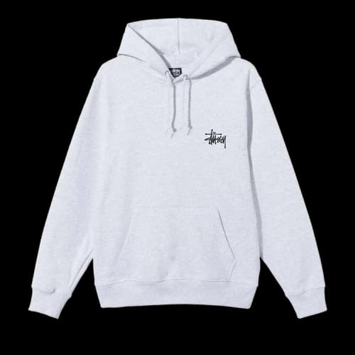 Stussy Basic Logo Hoodie 'Ash Heather'