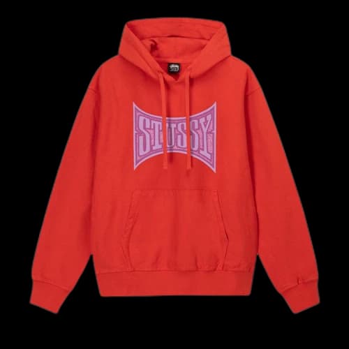 Stussy Champion Pigment Dyed Hoodie 'Tomato'