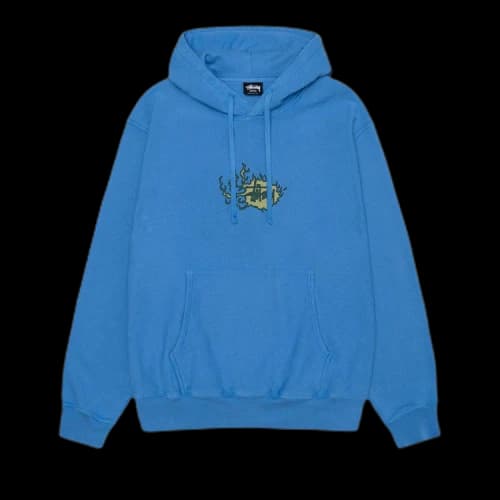 Stussy Pigment Dyed Mosaic Dragon Hoodie 'Blue'