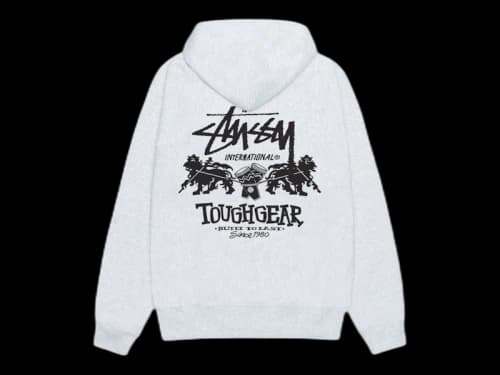 Stussy Tough Gear International Hoodie Ash Heather