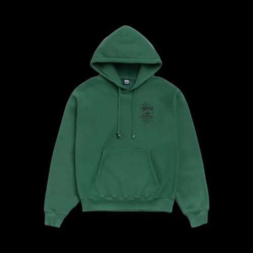 Stussy Summer Classics Hoodie Garment Dyed 'Pine'