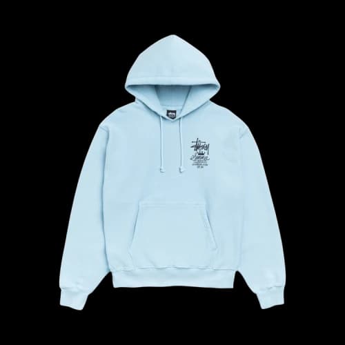 Stussy Summer Classics Hoodie Garment Dyed 'Sky Blue'